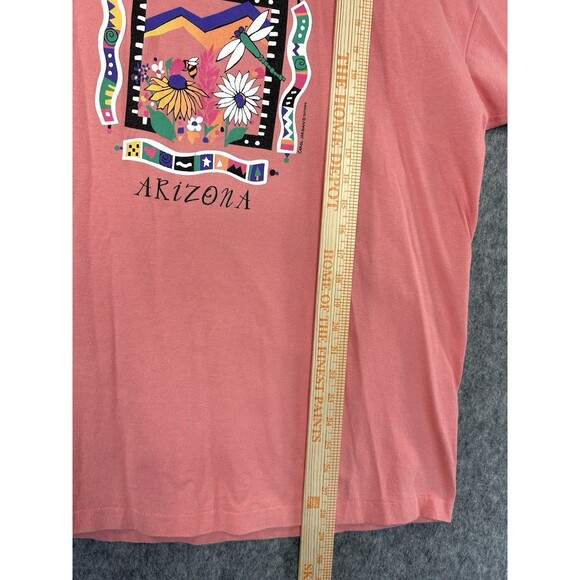 VTG Southwest Dragonfly Aztec Bee Floral Shirt Size XL Pink Anvil Single Stitch - Picture 5 of 7